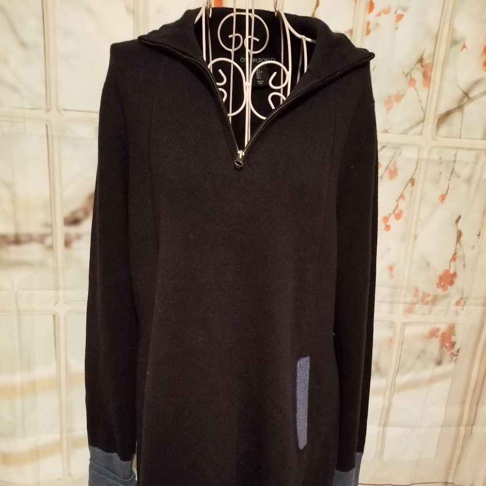 NWT Cynthia Rowley Black & Blue Tunic